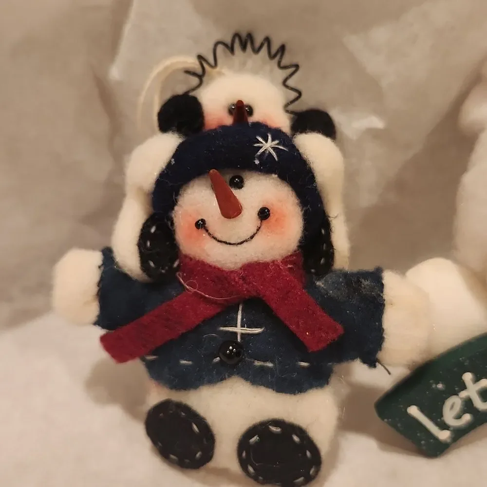 Snowman Christmas Ornaments Set of 2